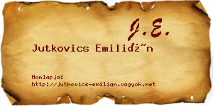 Jutkovics Emilián névjegykártya